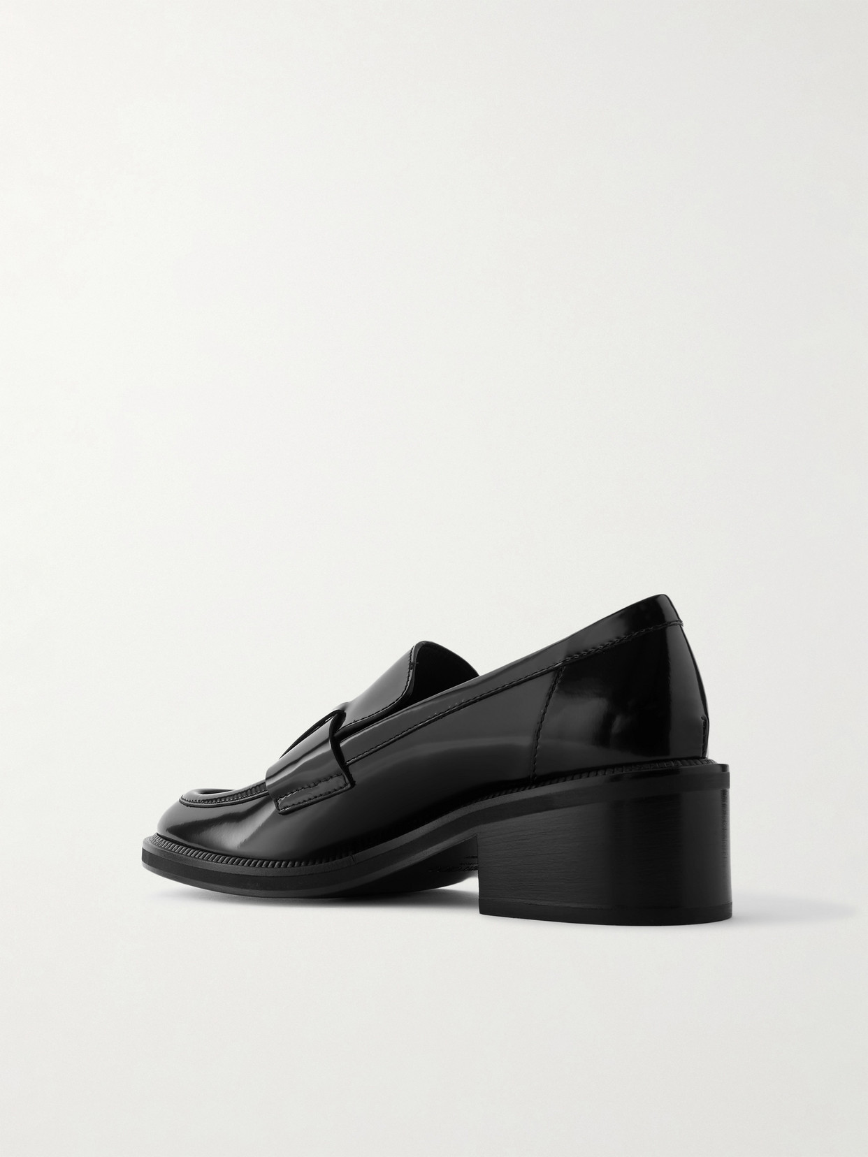 Jimmy Choo 50mm Tylor Leather Block-heel Loafers In Black
