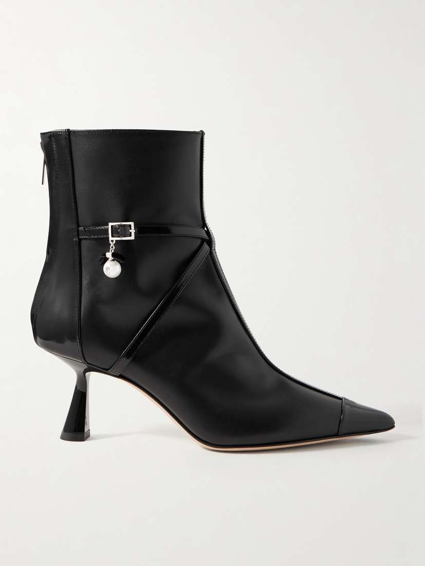 Jimmy Choo Aren 65 Embellished Paneled Leather Ankle Boots