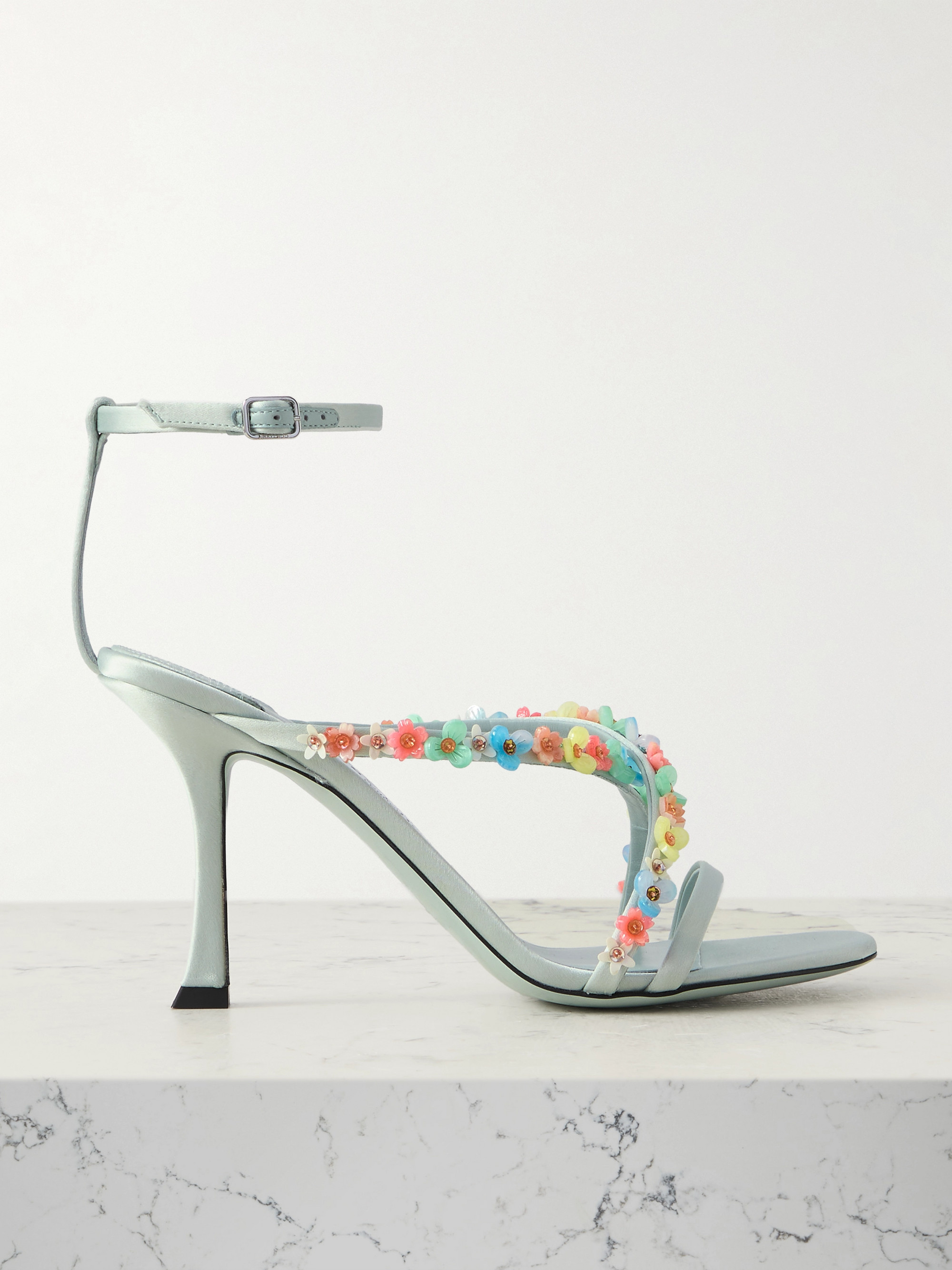 JIMMY CHOO Blanche 90 embellished satin sandals