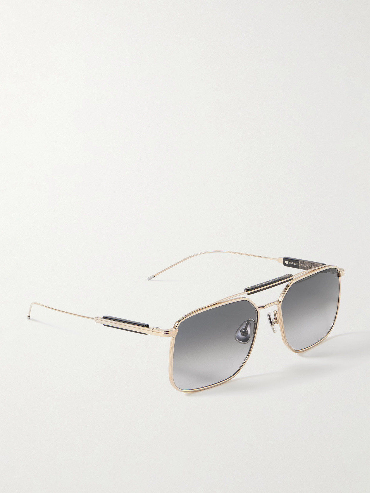 Brunello Cucinelli Aviator-style Gold-tone And Acetate Sunglasses