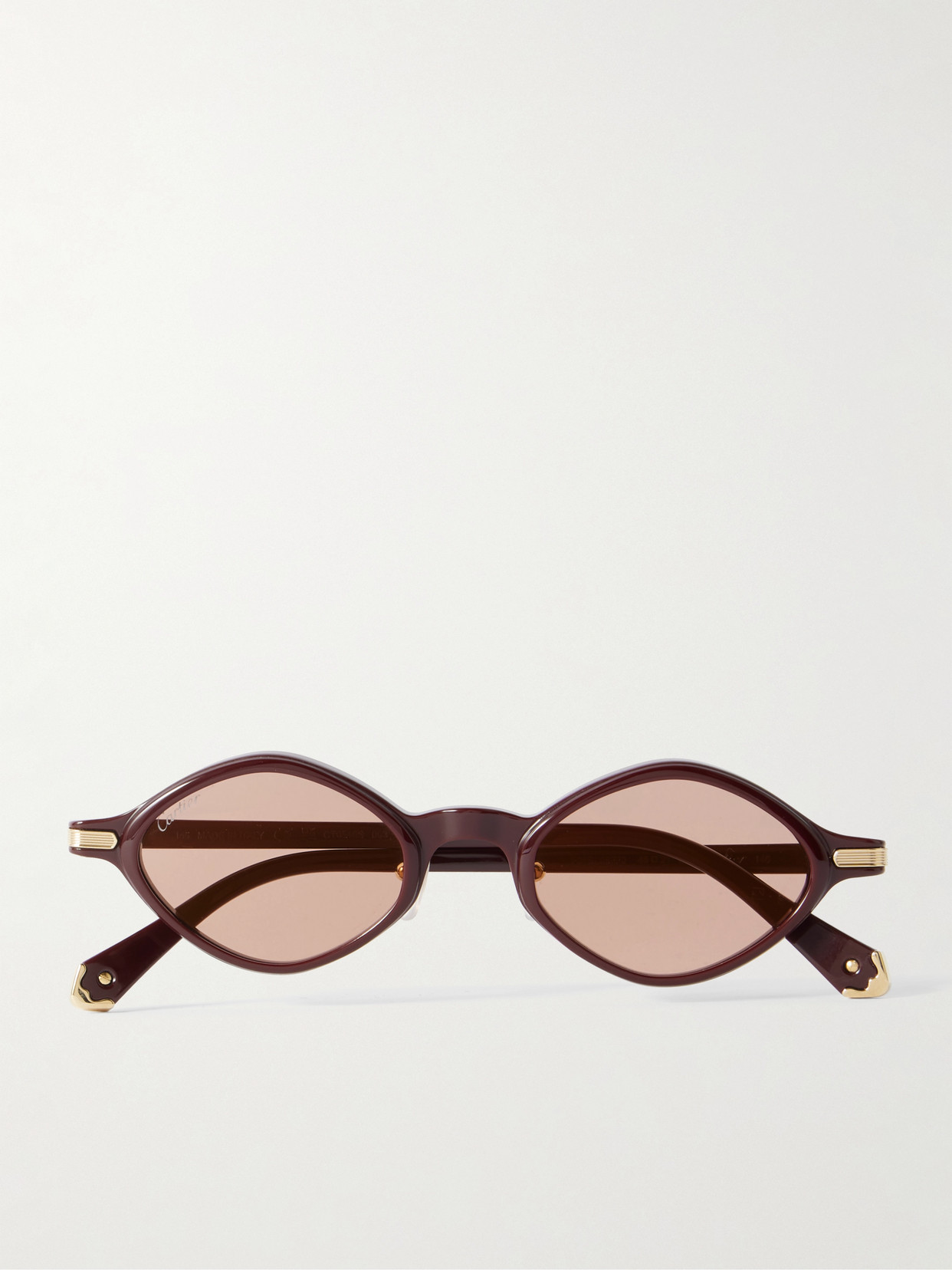 Cartier Eyewear - Signature Round-frame Acetate Sunglasses - Burgundy