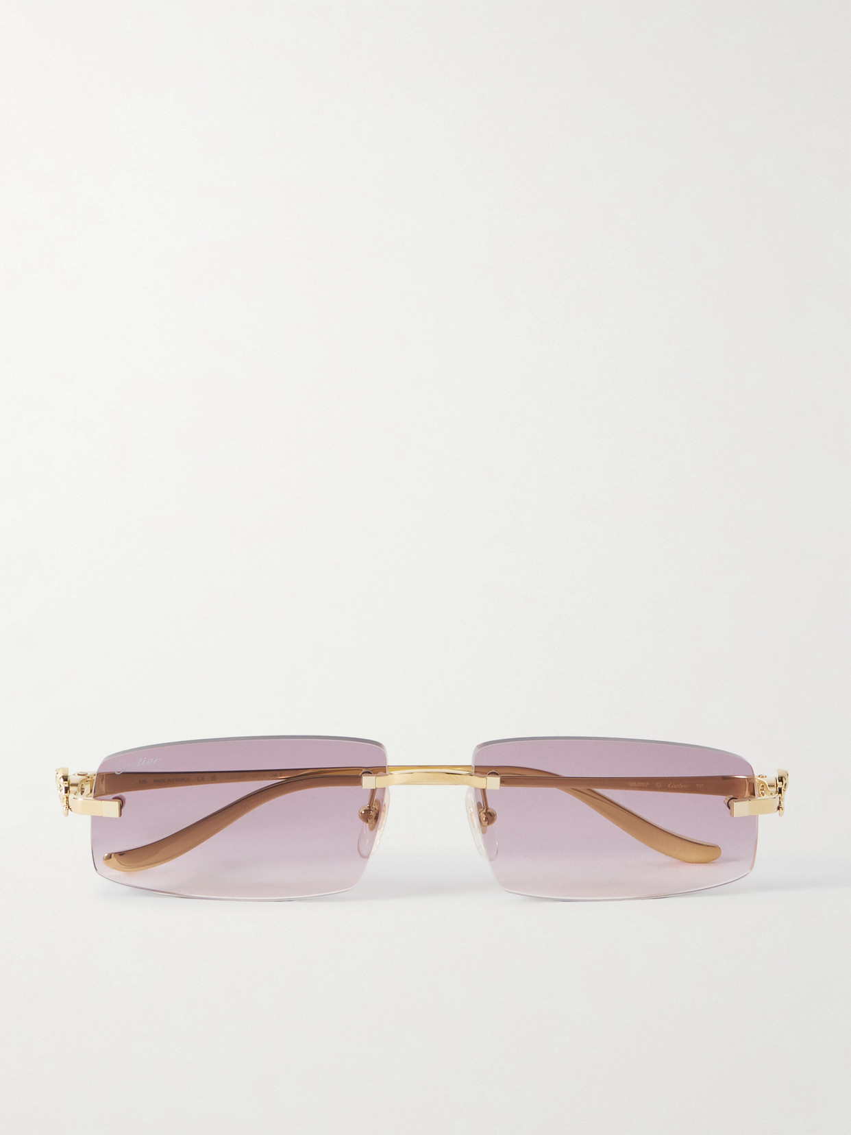Cartier Eyewear - Panthère Rectangular-frame Gold-tone Sunglasses - One size