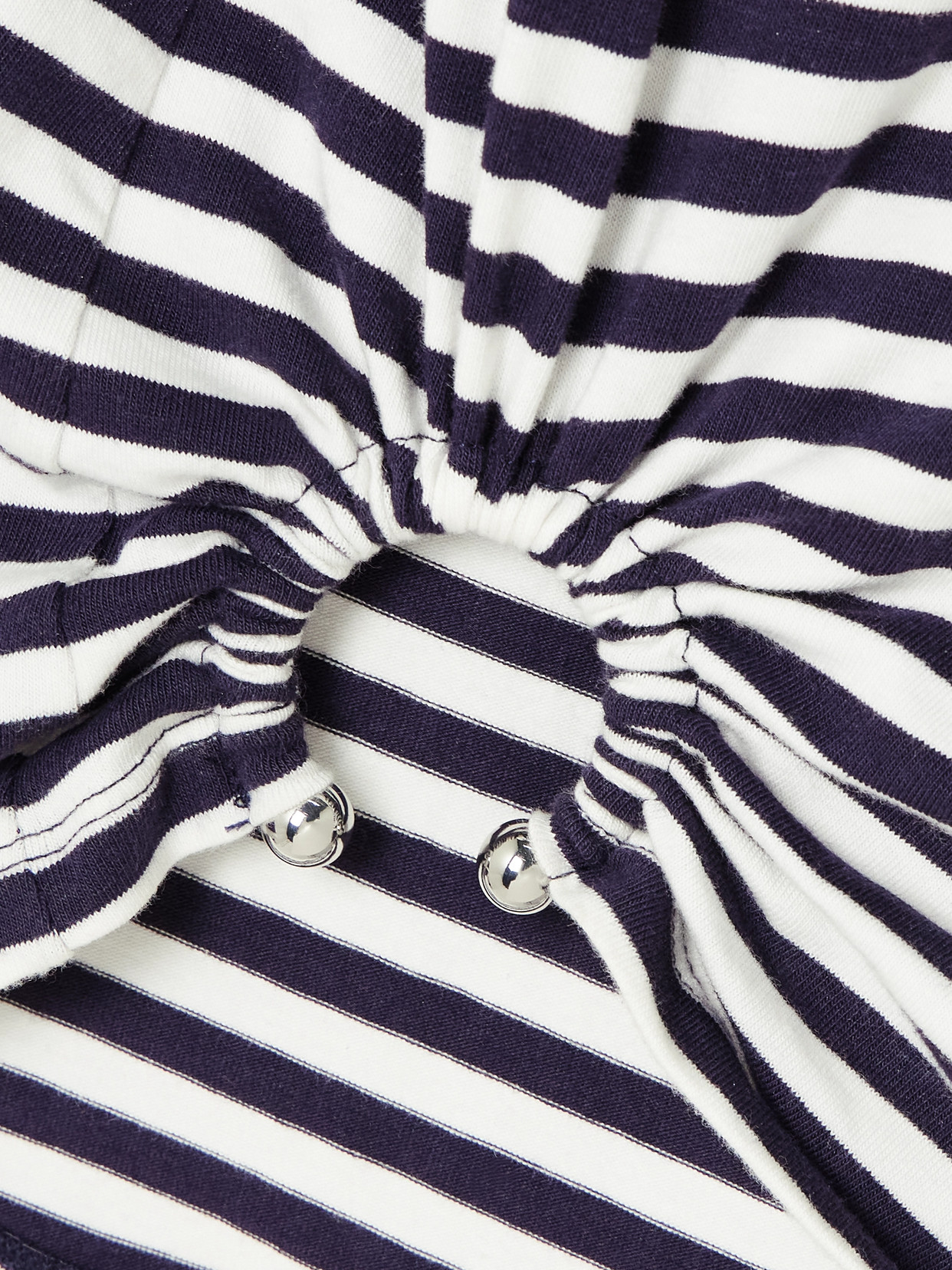 Rabanne Embellished Striped Cotton-blend Jersey Tank In Blue