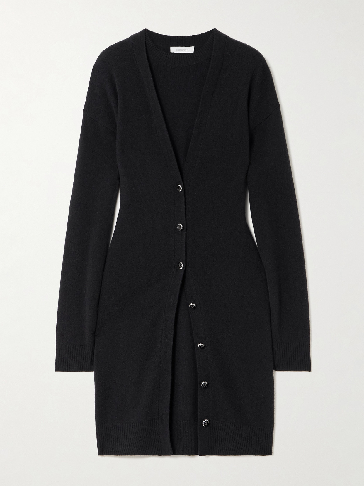 Rabanne Layered Wool And Cashmere-blend Mini Dress