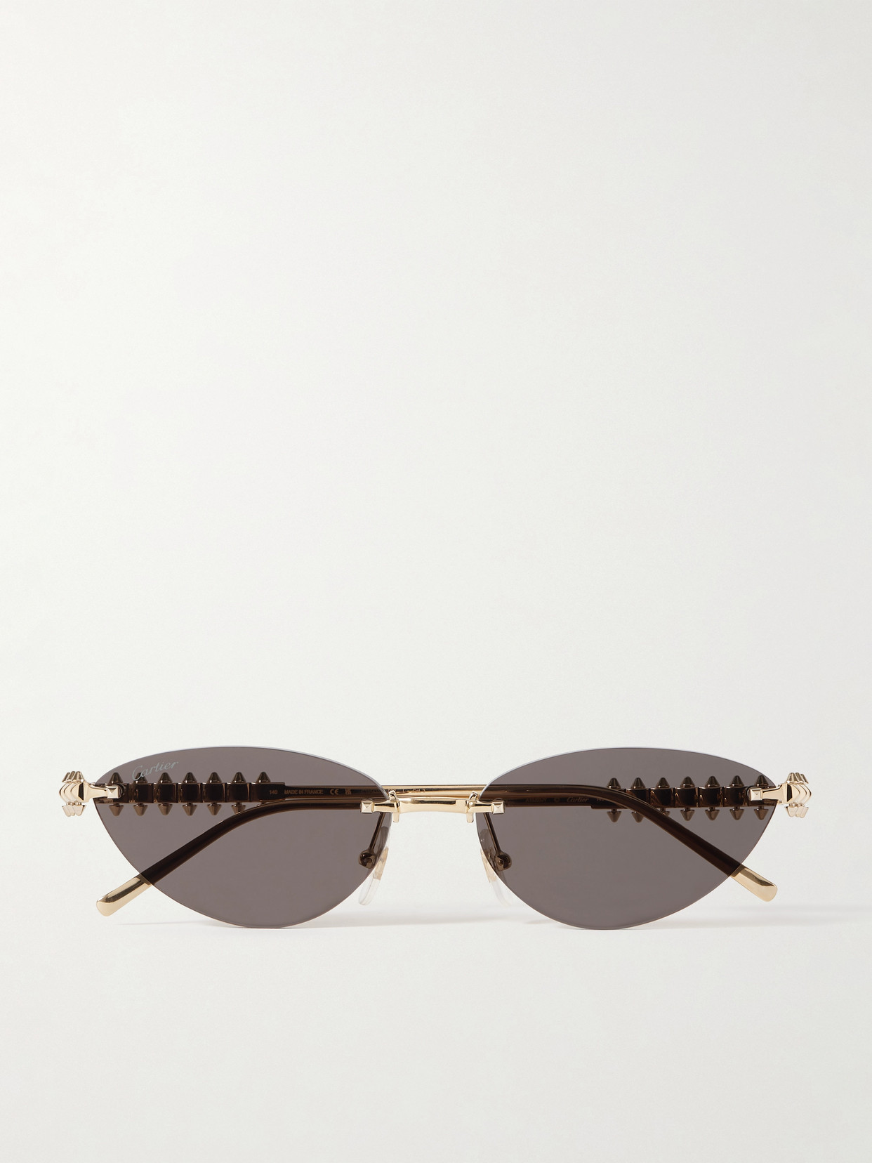 Cartier Eyewear - Clash De Cartier Rimless Cat-eye Gold-tone Sunglasses - One size
