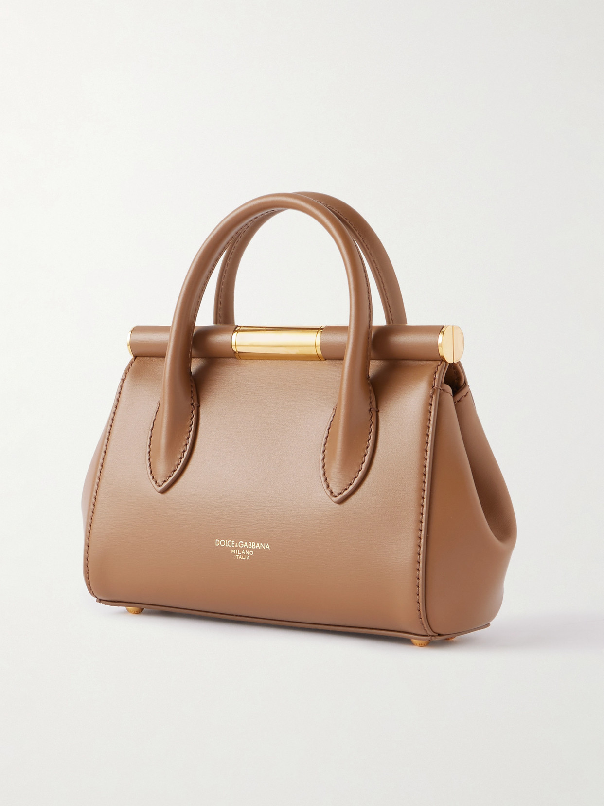 Dolce & Gabbana Marlene Day Mini Leather Tote In Brown