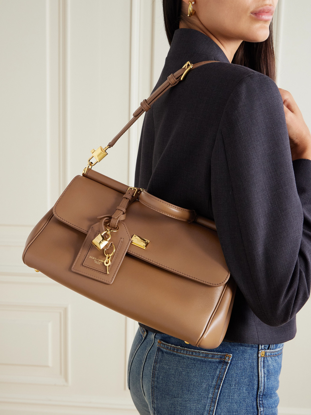 Dolce & Gabbana My Sicily Leather Shoulder Bag