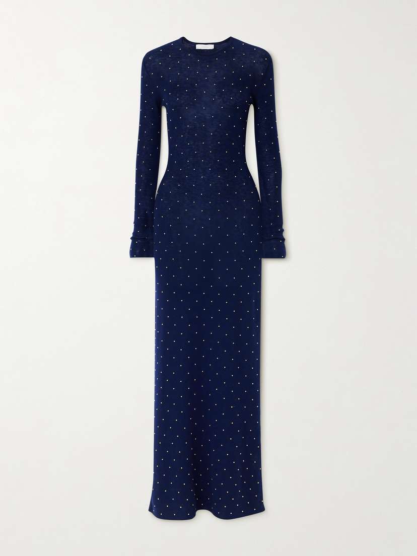Rabanne Studded Wool-blend Maxi Dress