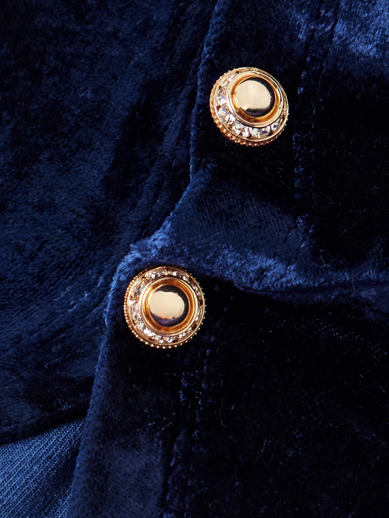Rabanne Ruched Embellished Velvet Top In Blue