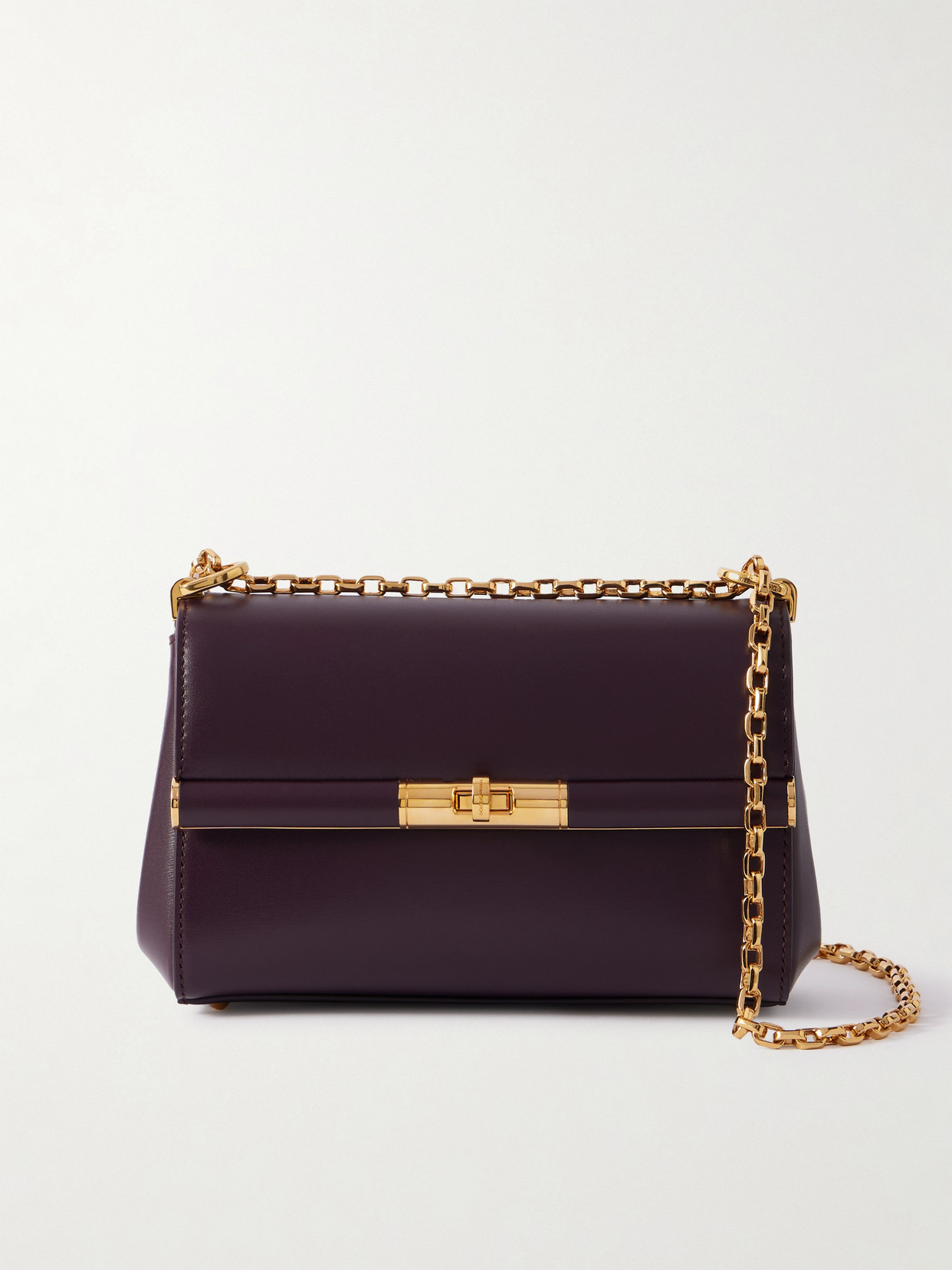 Dolce & Gabbana Marlene Embellished Leather Shoulder Bag In Purple