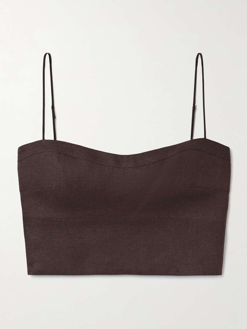 Adam Lippes Bex Cropped Linen Top