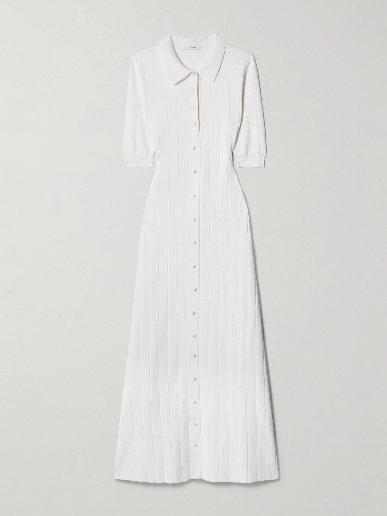 Adam Lippes Fenwick Recycled Pointelle-knit Midi Dress In White