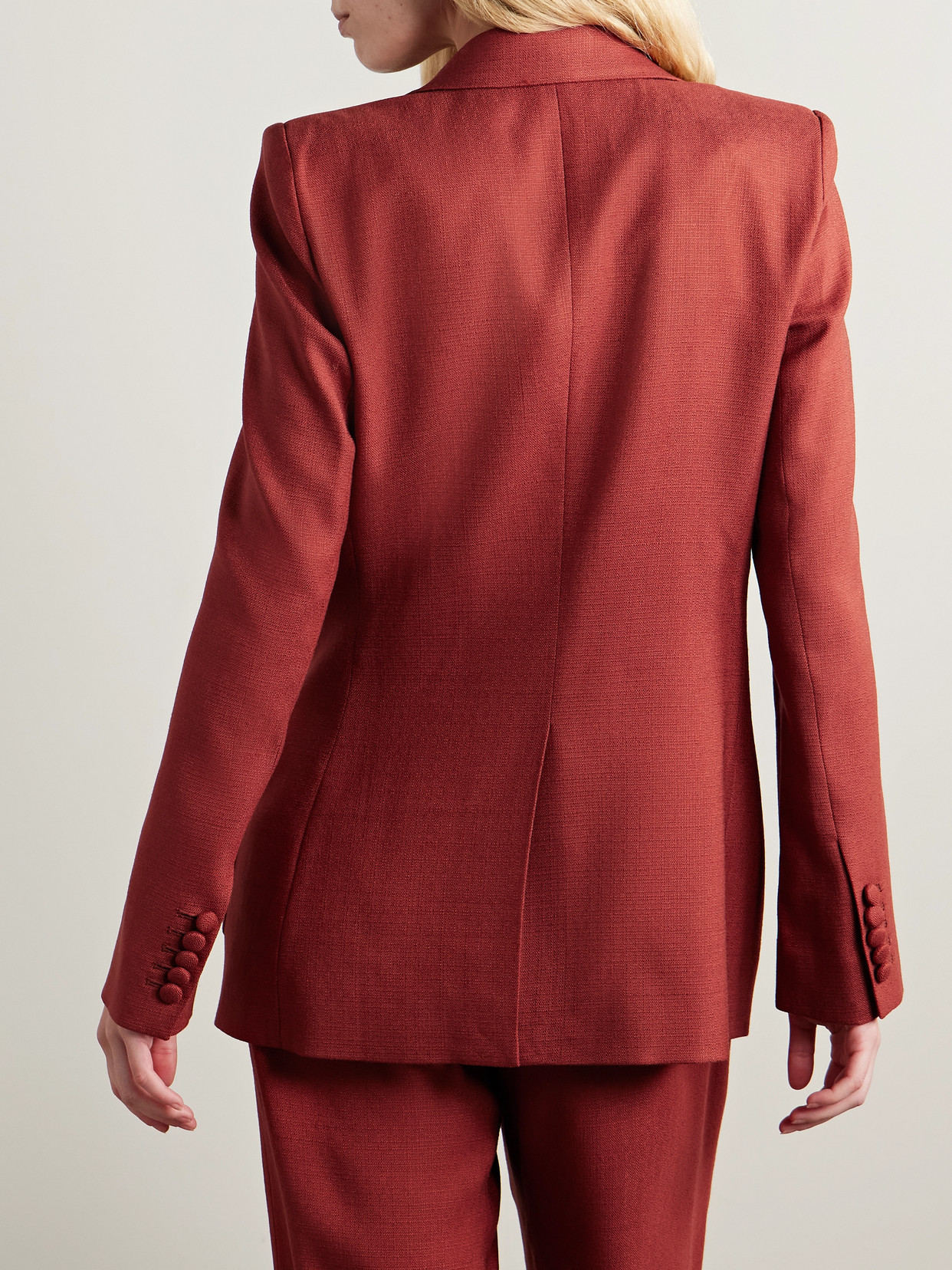 Adam Lippes Riva Double-breasted Canvas Blazer In Red