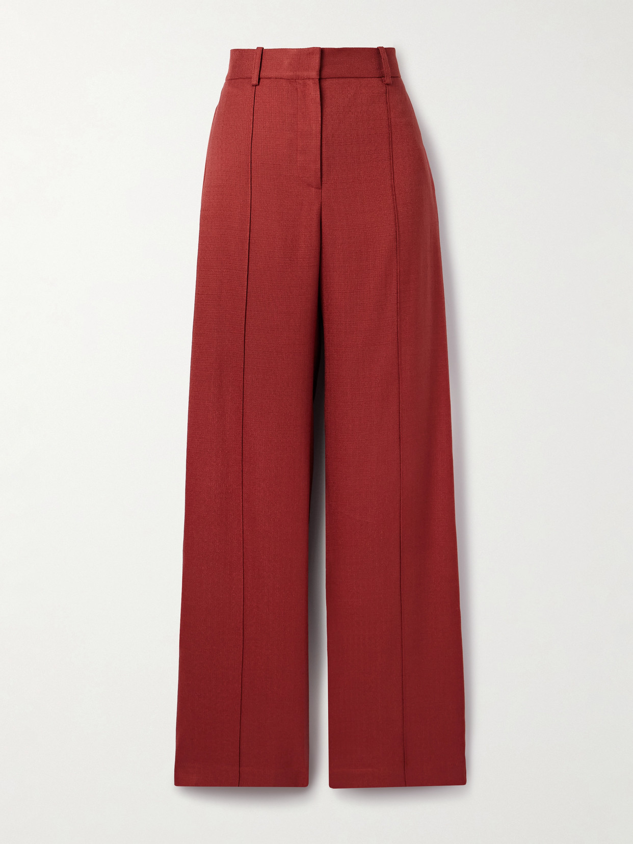 Adam Lippes Wyatt Canvas Straight-leg Pants In Red