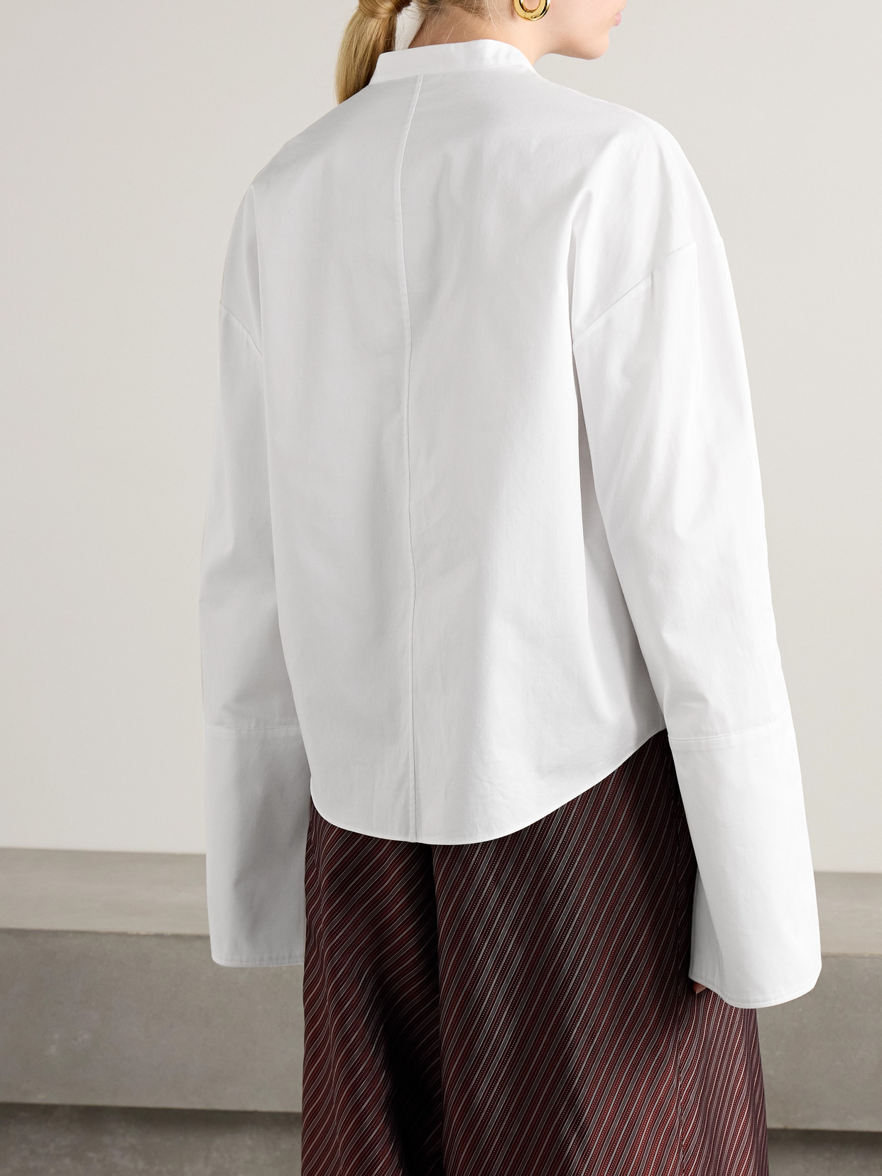 Mick Oversized Pintucked Organic Cotton-Poplin Shirt