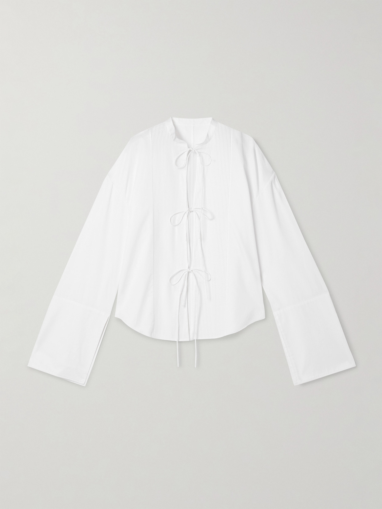 Adam Lippes Mick Oversized Pintucked Organic Cotton-poplin Shirt In White