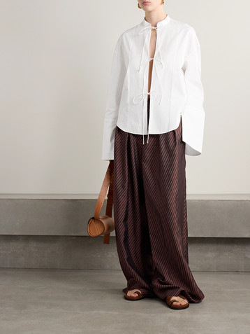 Adam Lippes Mick oversized pintucked organic cotton-poplin shirt