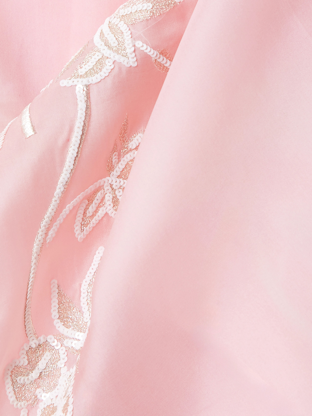 Shatha Essa Sequin-embellished Embroidered Organic Silk Wrap Gown In Pink