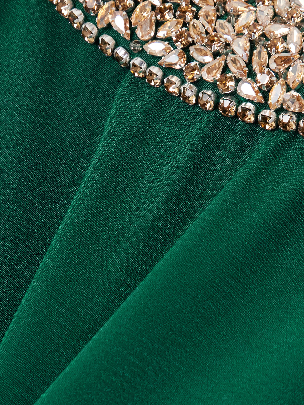 Shatha Essa Crystal-embellished Crepe Gown In Green