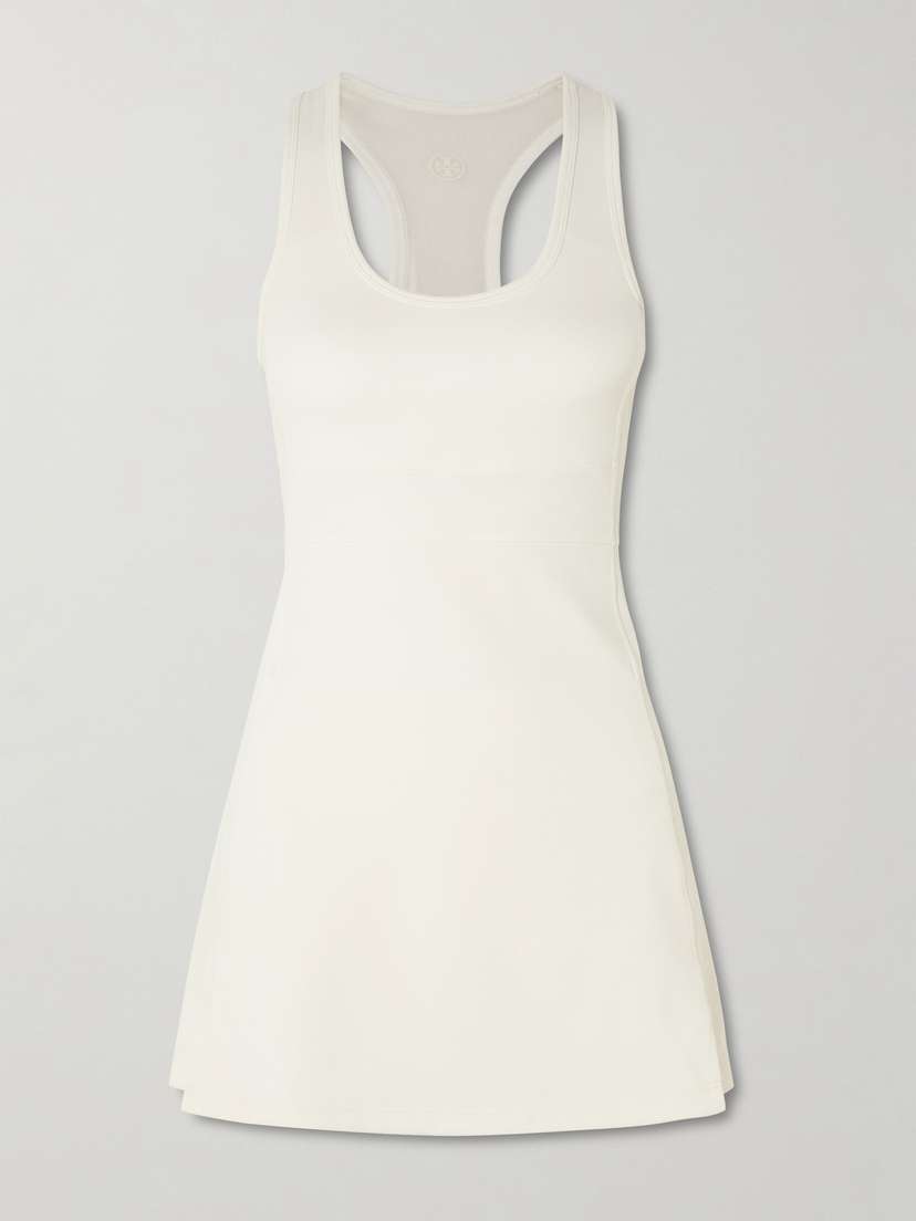 Tory Sport Mesh-trimmed Stretch-jersey Mini Dress