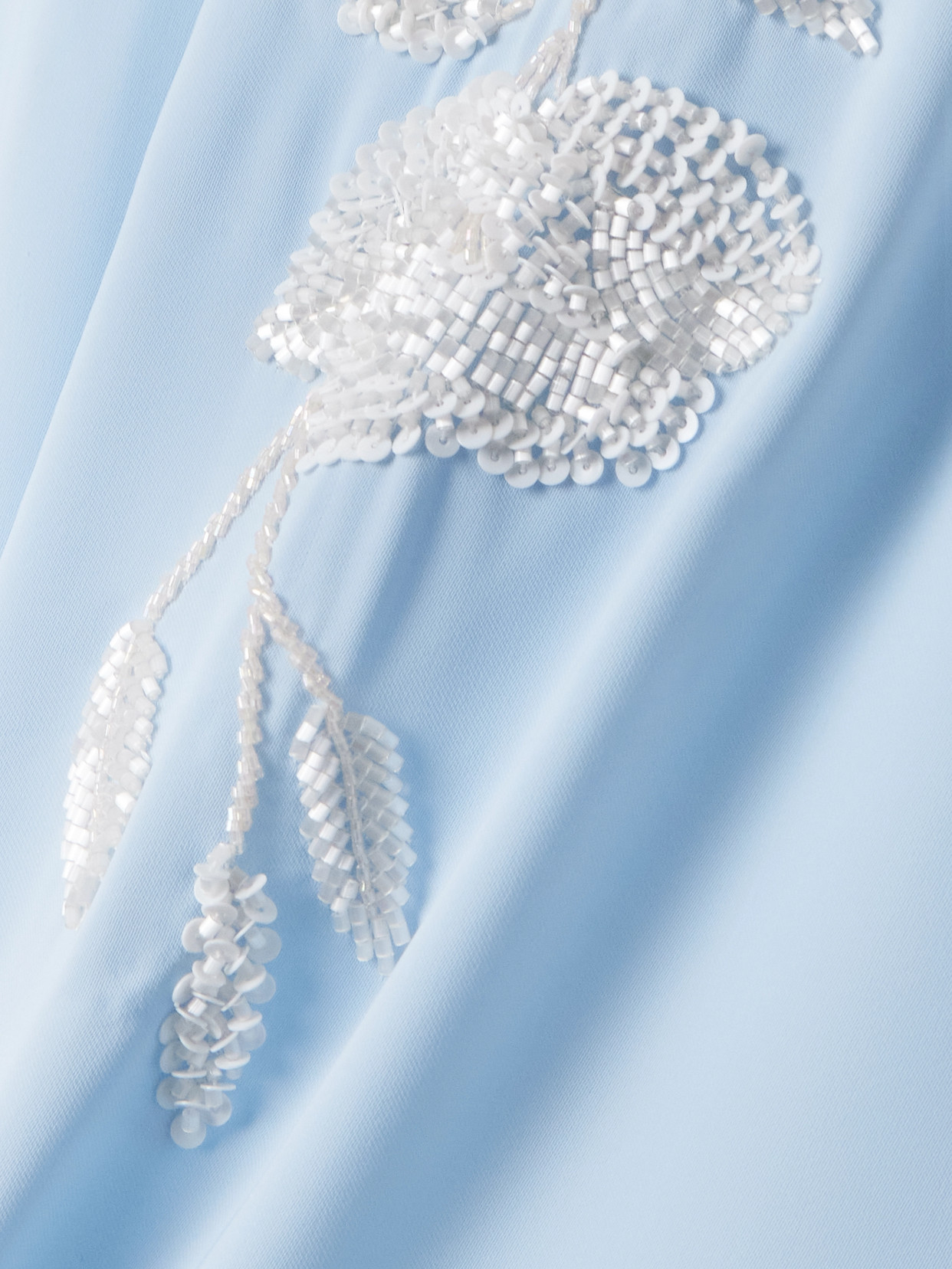 Shatha Essa Bead-embellished Cape-effect Crepe Gown In Blue