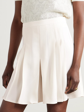 TORY SPORT Layered pleated twill shorts