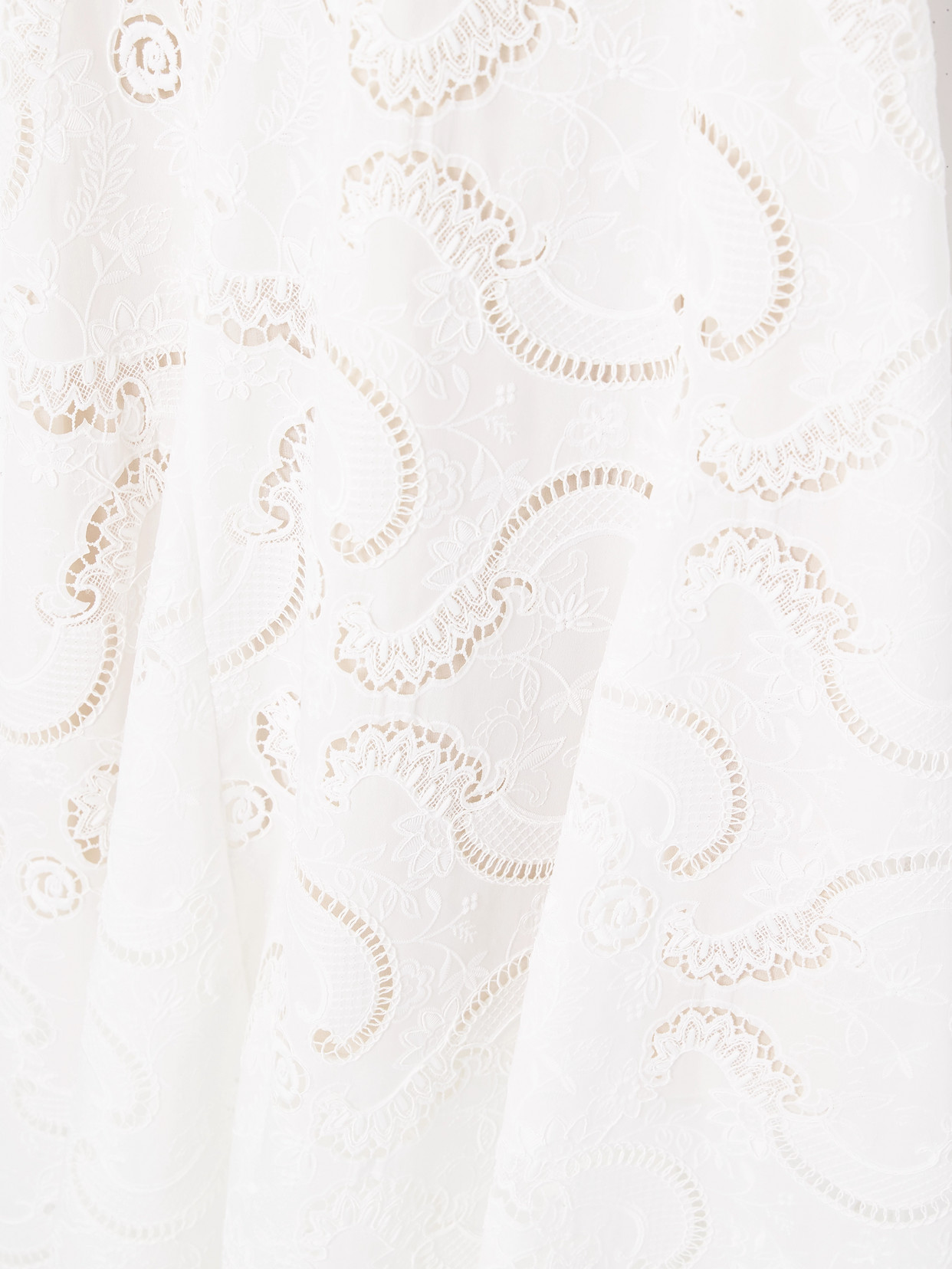 Oscar De La Renta Scroll Asymmetric Guipure Lace Midi Dress
