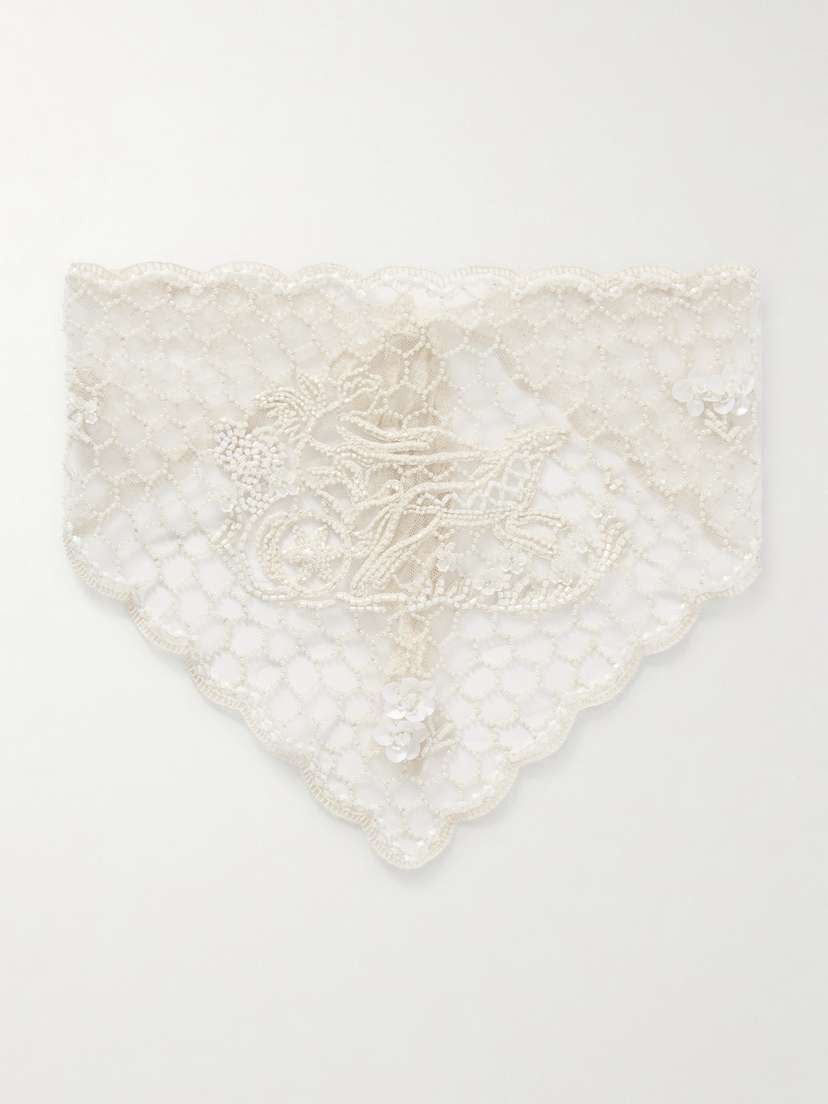 Clio Peppiatt Embellished Tulle Veil