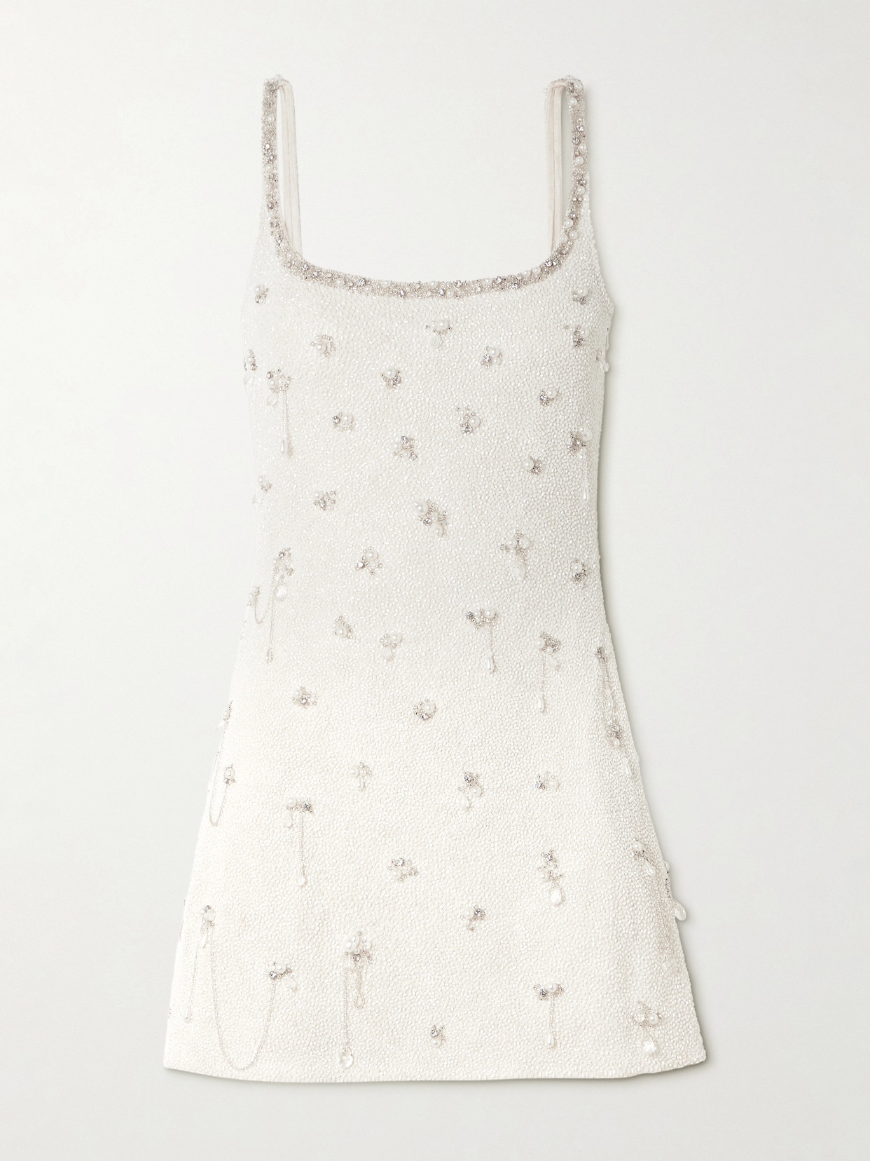 Clio Peppiatt Droplet Embellished Beaded Stretch-tulle Mini Dress