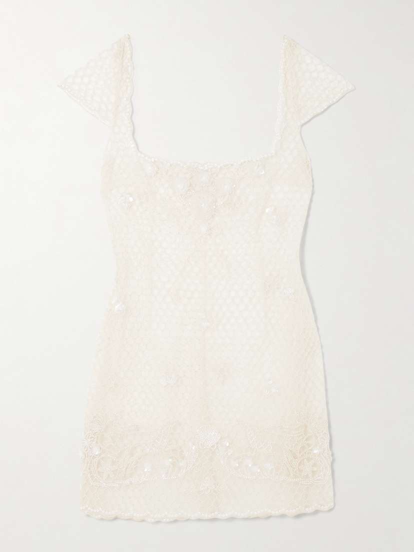 Clio Peppiatt Cora Embellished Tulle Mini Dress