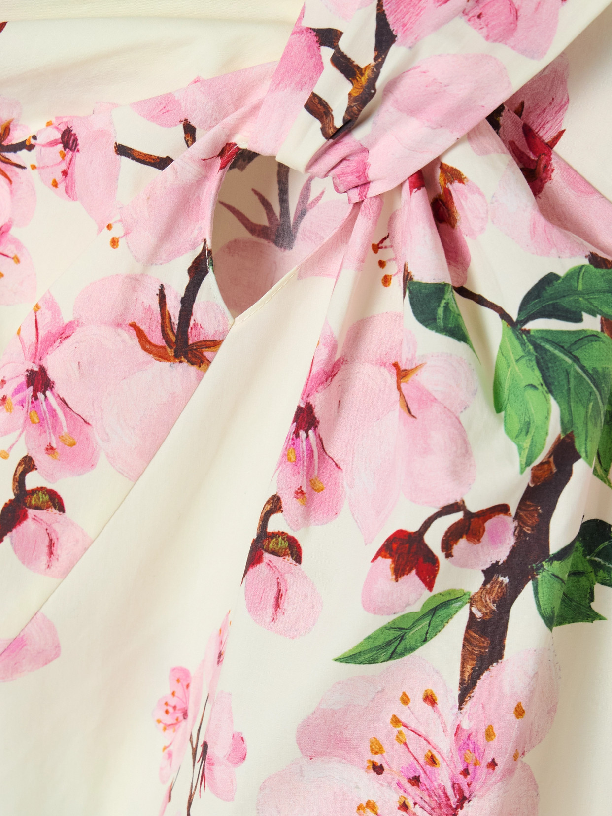 Oscar De La Renta Cutout Floral-print Stretch-cotton Poplin Gown