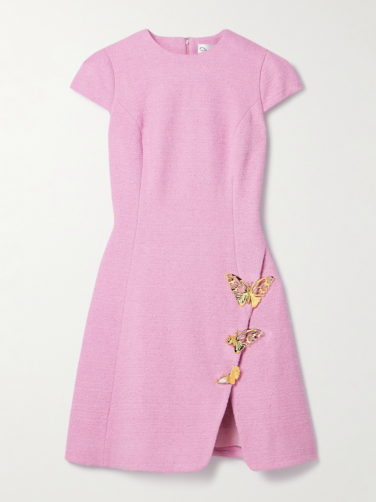 Oscar De La Renta Embellished Cotton-blend Tweed Mini Dress