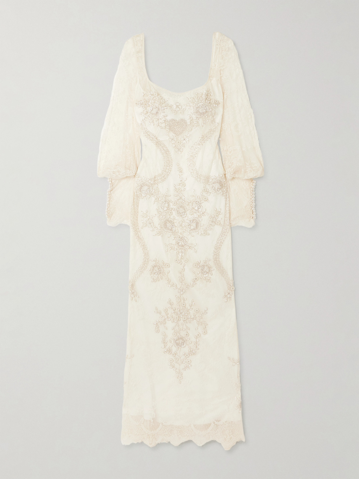 Clio Peppiatt Flora Embellished Lace Gown