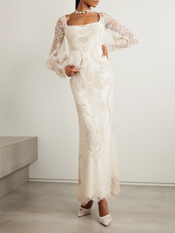 Clio Peppiatt Flora embellished lace gown
