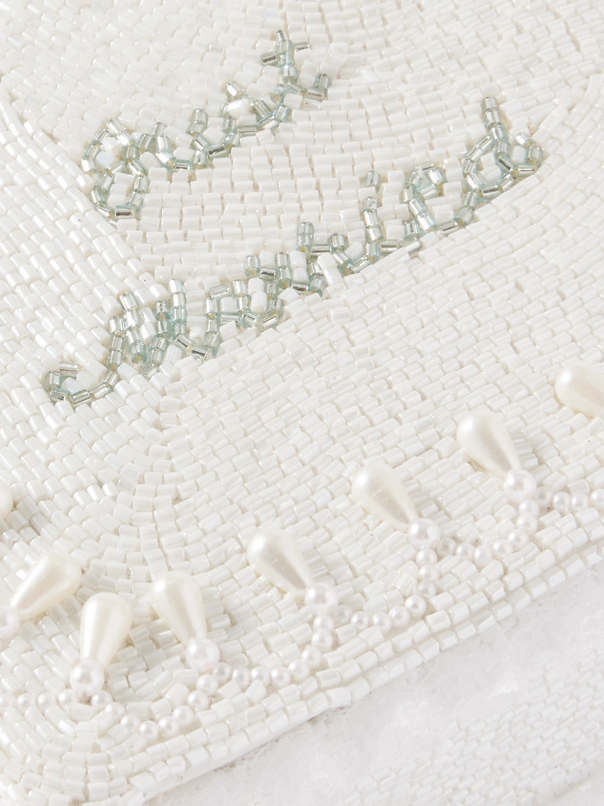 Clio Peppiatt Just Married Lace-trimmed Beaded Twill Tote
