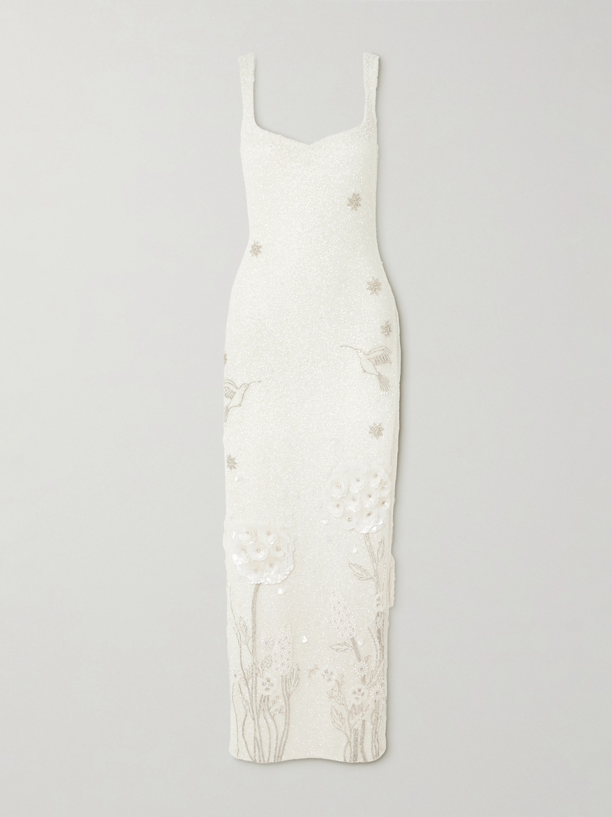 Clio Peppiatt Hummingbird Embellished Beaded Stretch-tulle Gown