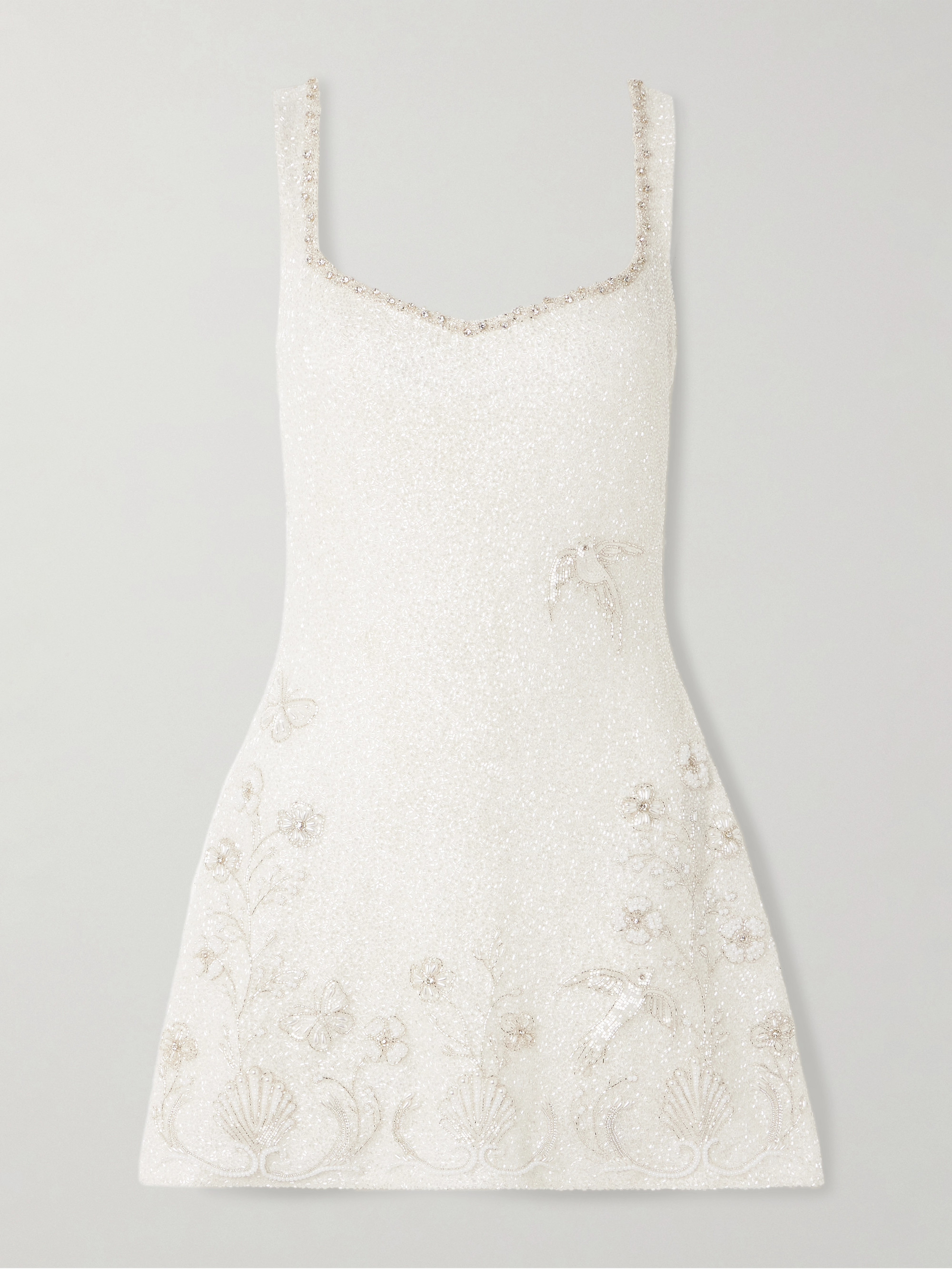 Clio Peppiatt Snowdrop embellished beaded stretch-tulle mini dress