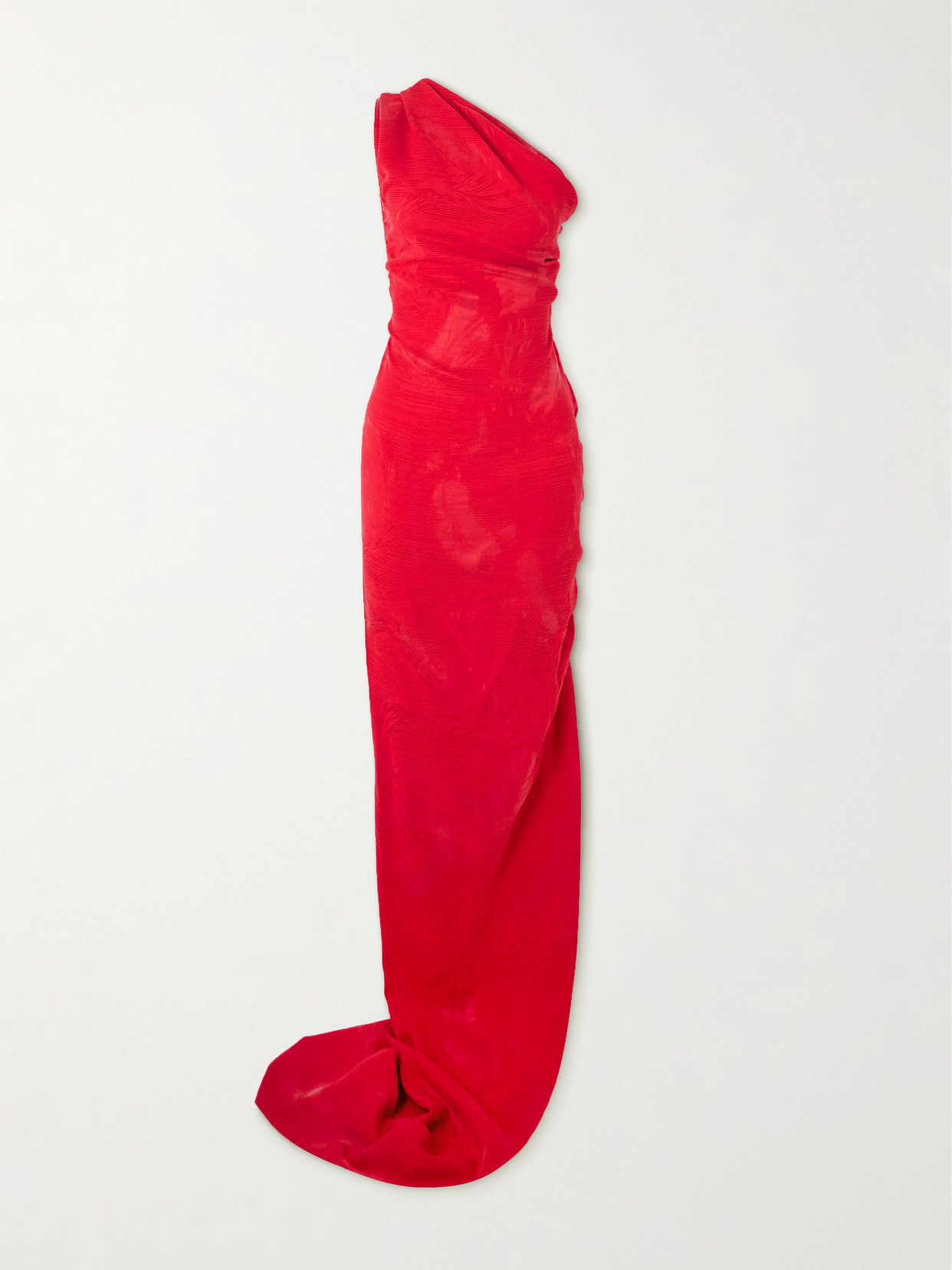 Vivienne Westwood Andreas One-shoulder Gathered Jacquard Gown In Red
