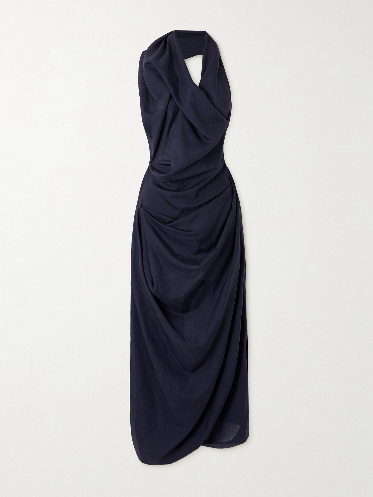 Vivienne Westwood Halter Galea Wool Midi Dress In Blue