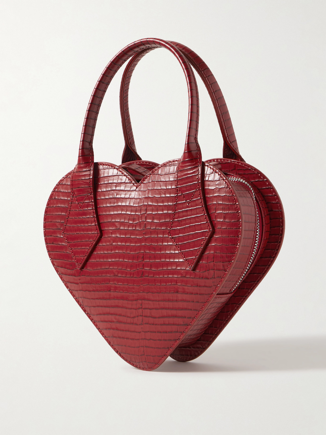 Vivienne Westwood Josephine Logo-embellished Croc-effect Leather Shoulder Bag