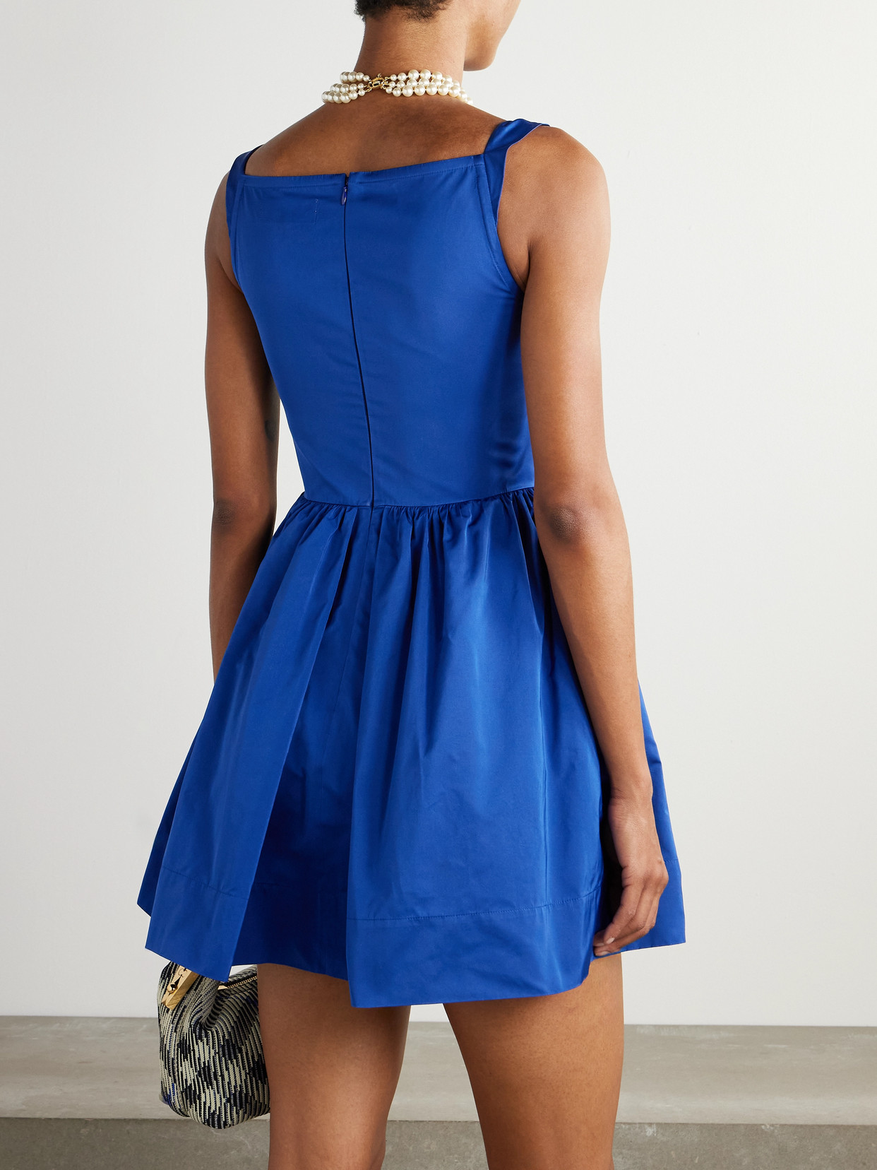 Vivienne Westwood Mini Sunday Dress Taffeta Electric-blue 44 Women In Blue