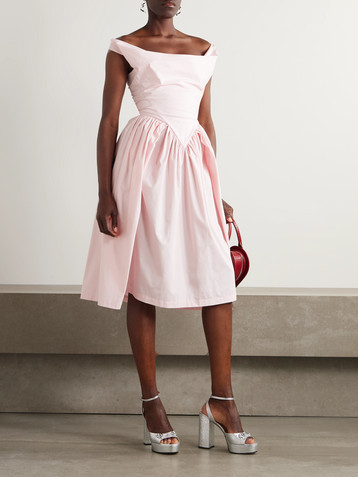 Vivienne Westwood Sunday gathered cotton-poplin midi dress