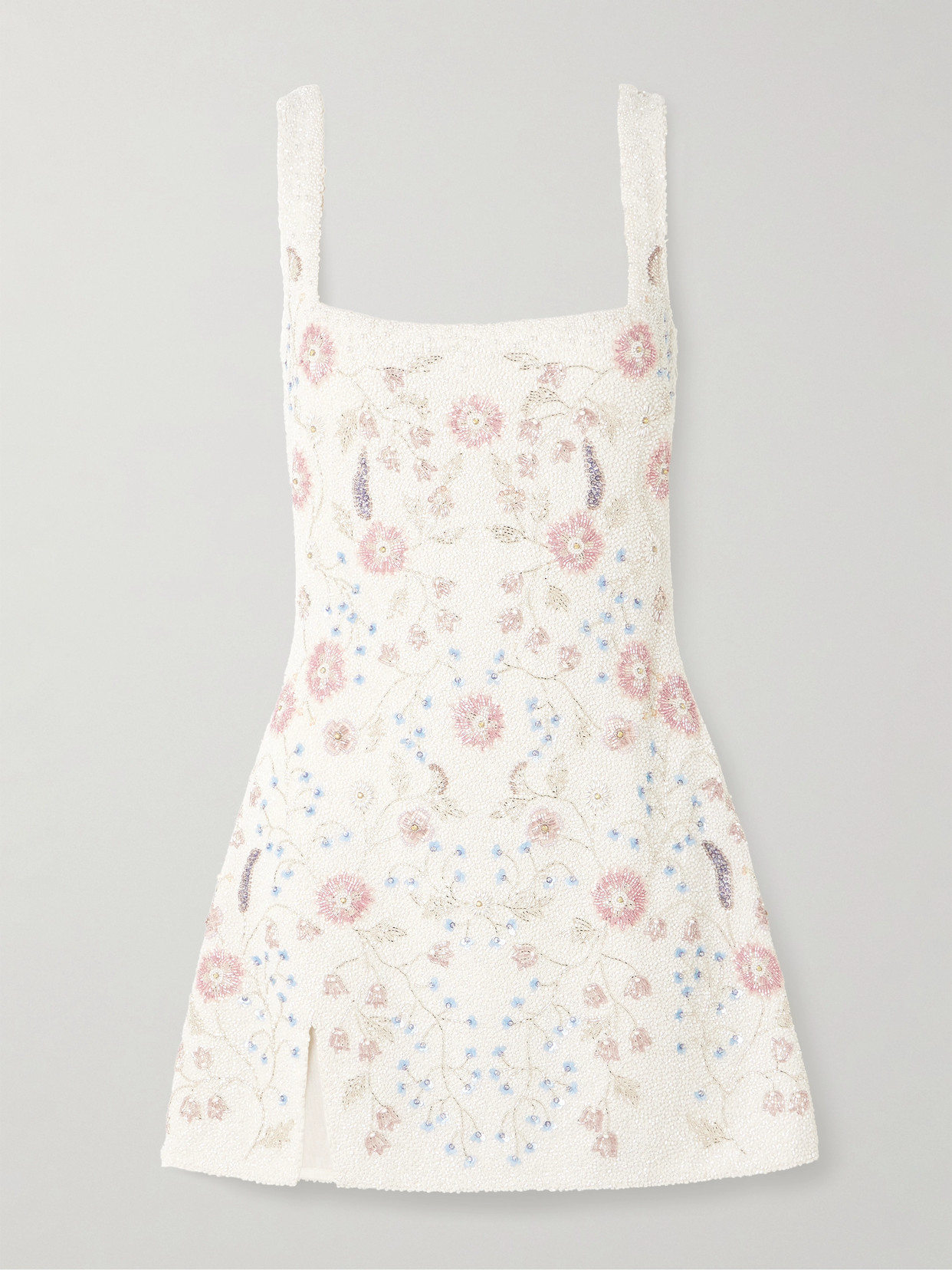 Clio Peppiatt Meadow Embellished Beaded Stretch-tulle Mini Dress