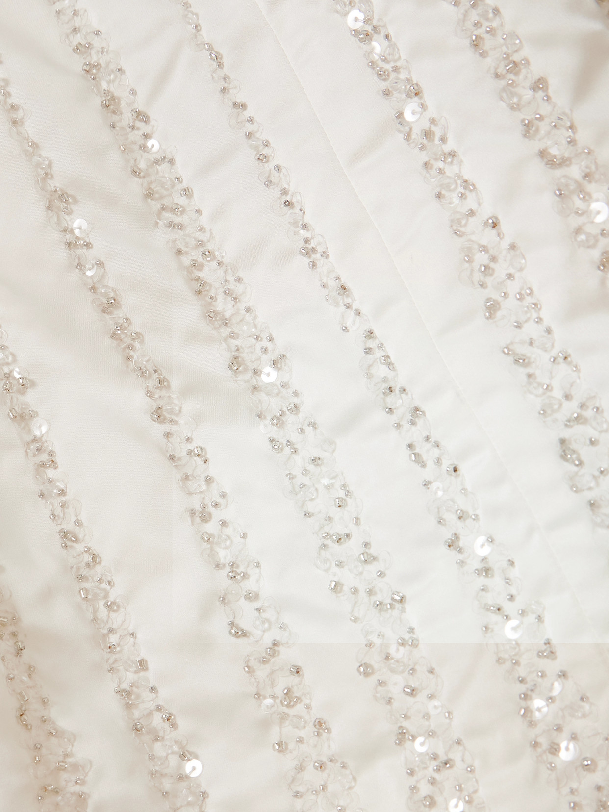 Clio Peppiatt Sunbeam Paneled Embellished Taffeta Gown In White