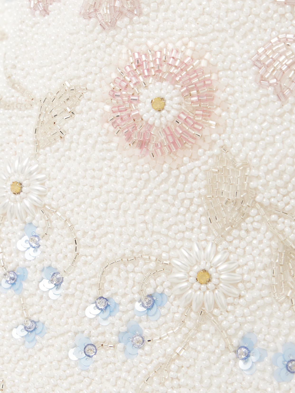 Clio Peppiatt Sophie Embellished Beaded Stretch-tulle Bustier Top In White
