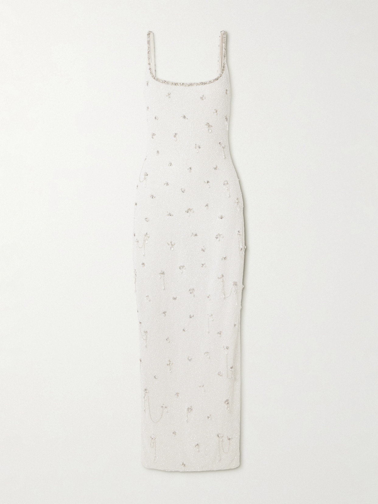 Clio Peppiatt Droplet Embellished Beaded Stretch-tulle Gown