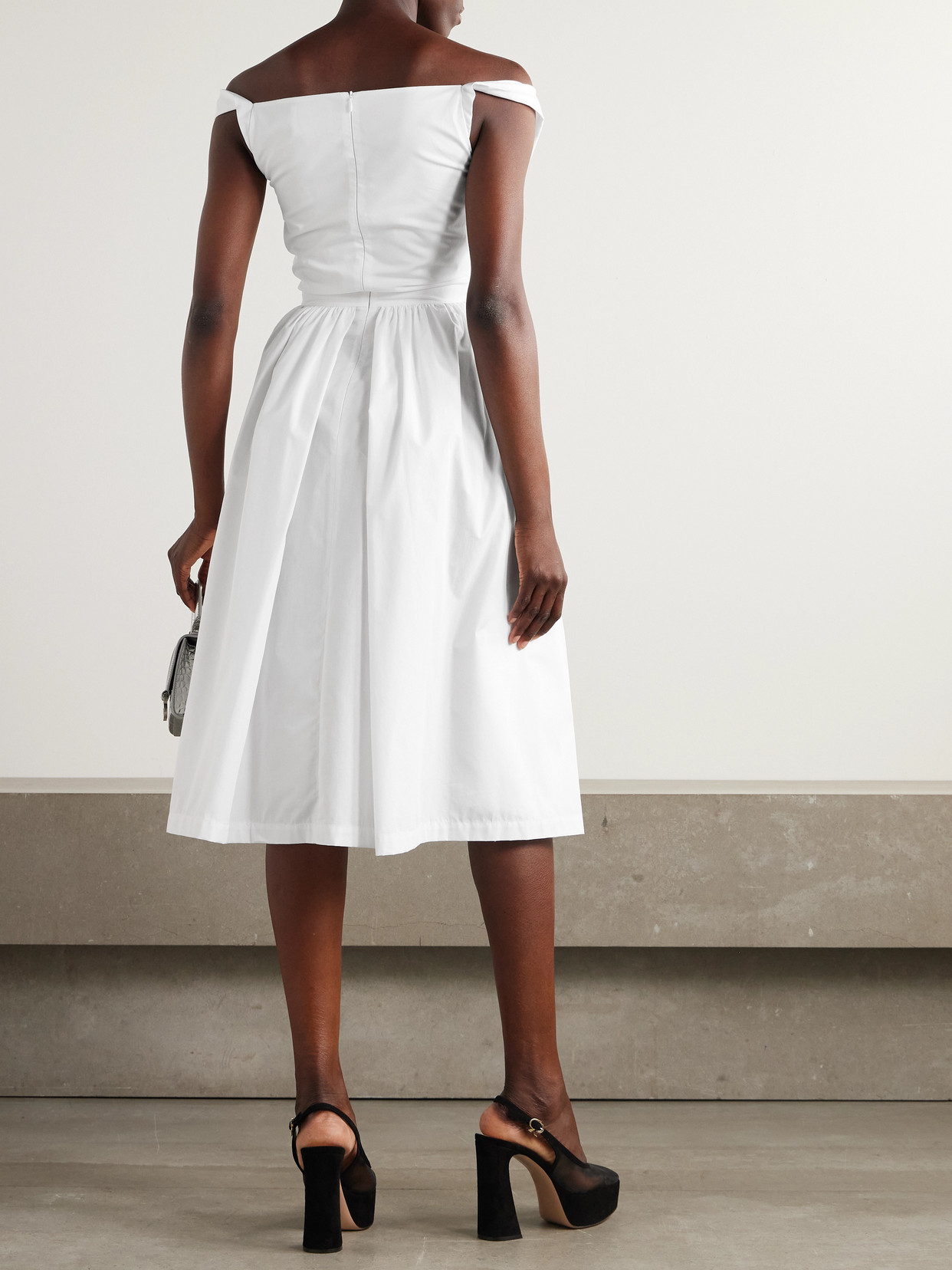 Vivienne Westwood Sunday Draped Cotton And Silk Midi Dress In White
