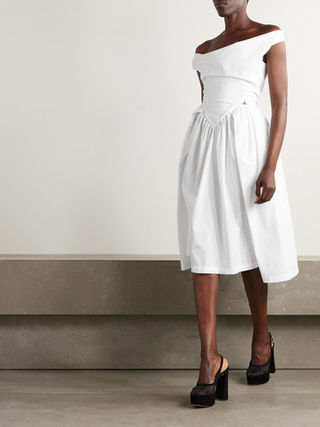 Vivienne Westwood Sunday gathered cotton-poplin dress