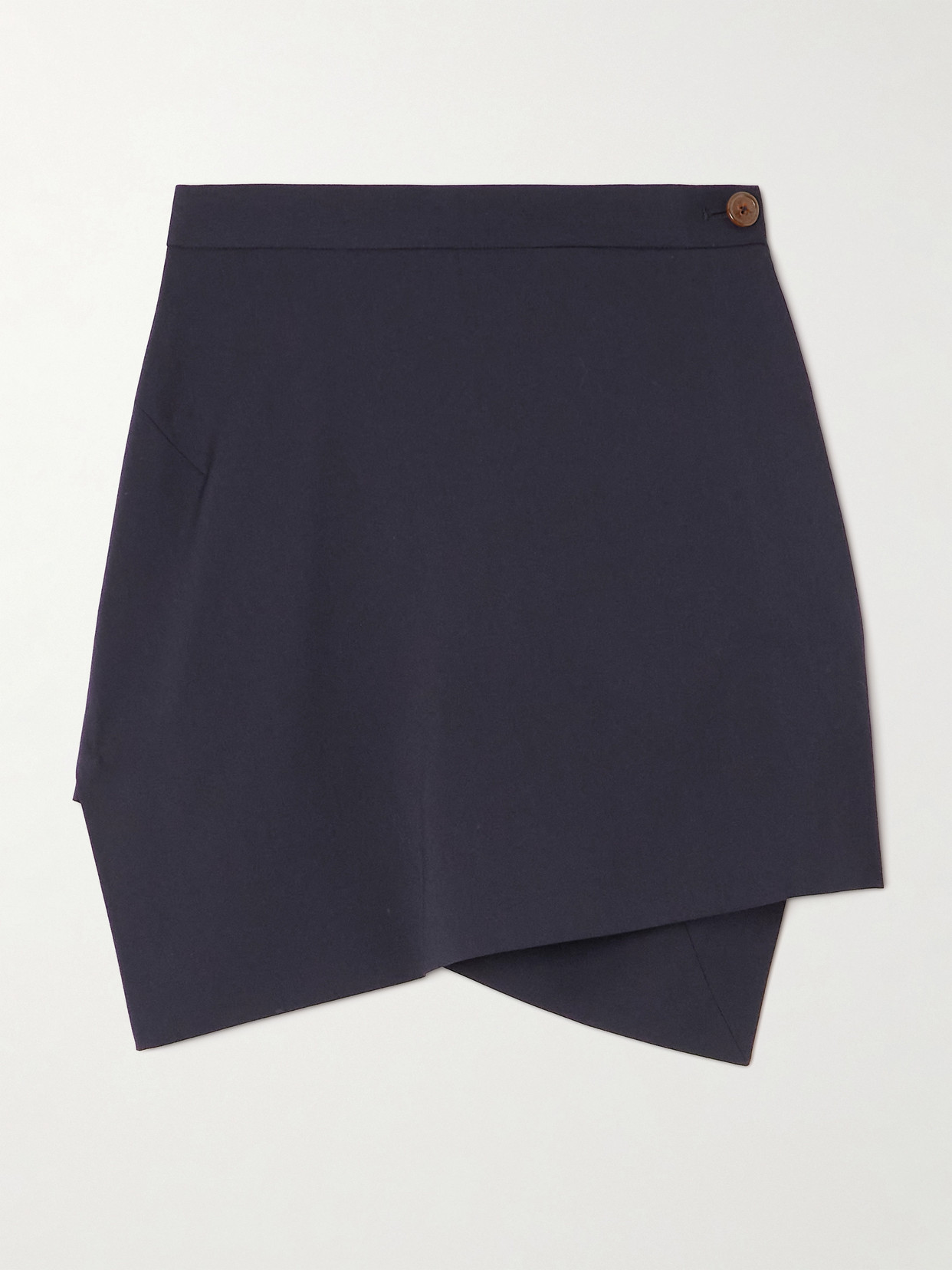 Vivienne Westwood Infinity Asymmetric Wool-twill Mini Wrap Skirt In Blue