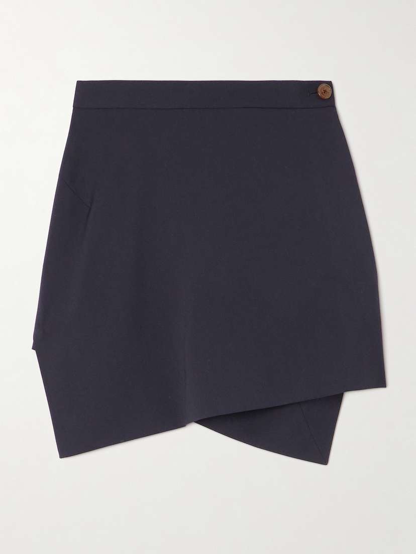 Vivienne Westwood Infinity Asymmetric Wool-twill Mini Wrap Skirt